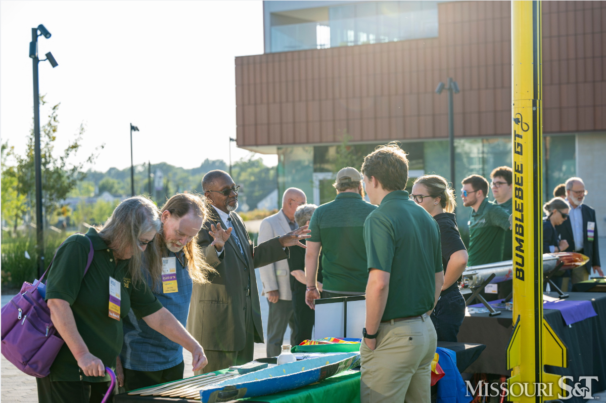 Students and alumni at the Silver and Gold Reception